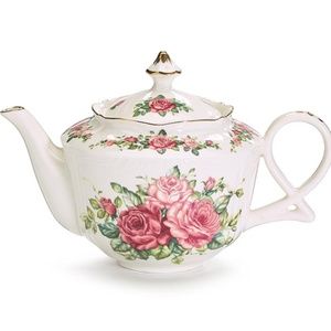 PINK FLORAL PORCELAIN TEAPOT